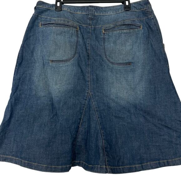 Maurices Denim Y2K Flared A Line Skirt Women’s Size 18 Stretch Blue Jean Midi - Picture 2 of 9
